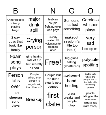 valentines bingo Card