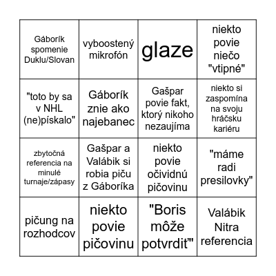 Olympiáda bingo Card