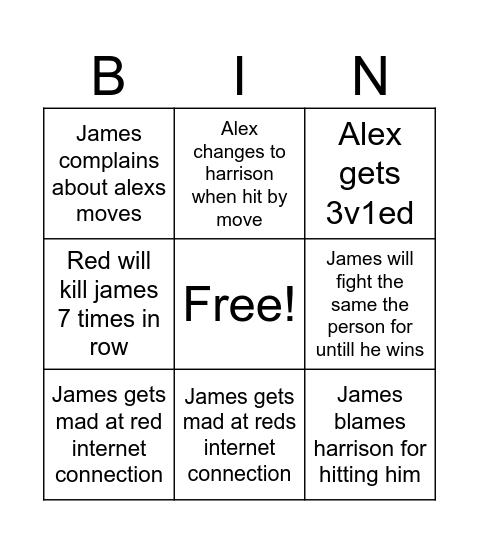 JJS bingo Card