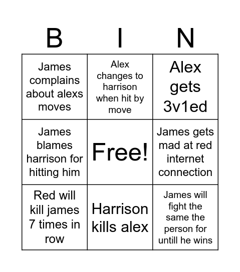 JJS bingo Card