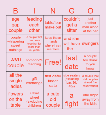VDAY BINGOOOO Bingo Card