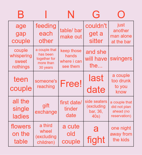 VDAY BINGOOOO Bingo Card