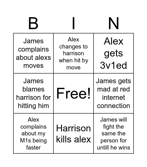 JJS bingo Card