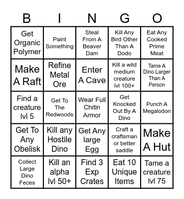 Ark Bingo Card