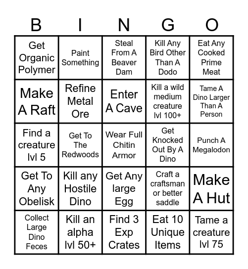 Ark Bingo Card
