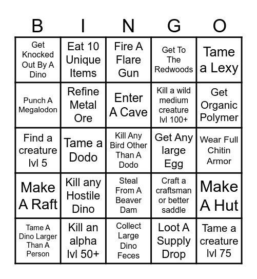 Ark Bingo Card
