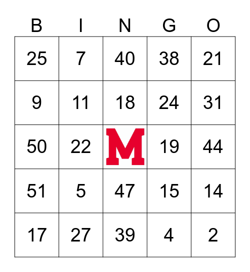 MARTLET SOCCER MCGILL 24 Bingo Card