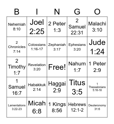 Bible--Bingo Card