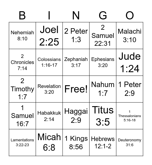Bible--Bingo Card