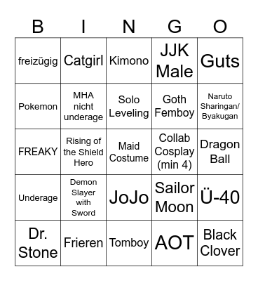 Anime-Bingo Card