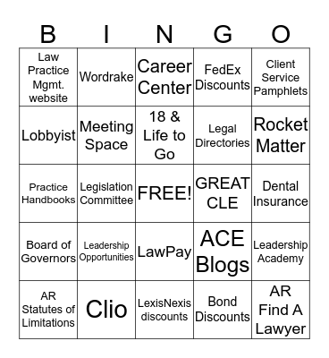 Arkbar Benefit Bingo Card