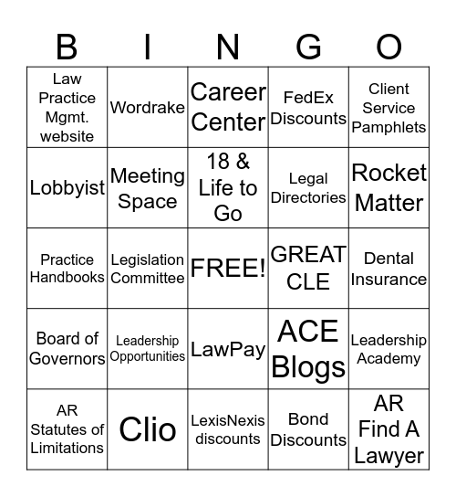 Arkbar Benefit Bingo Card