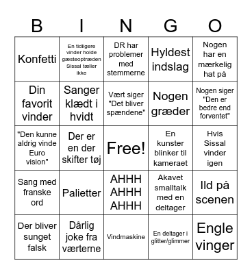 melodi grand prix Bingo Card