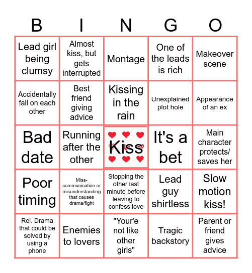 ROM-COM Bingo Card