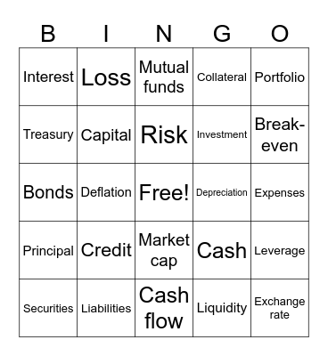 FINANCE Bingo Card