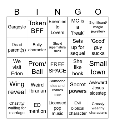 FALLEN Bingo Card