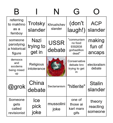 USCA bingo Card