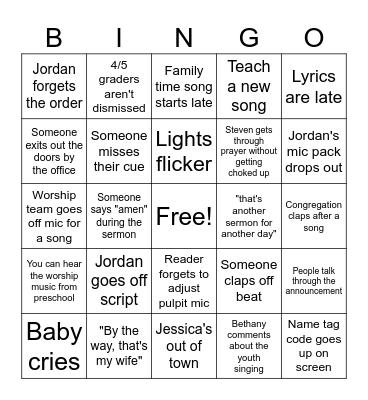 The Gathering BINGO Card