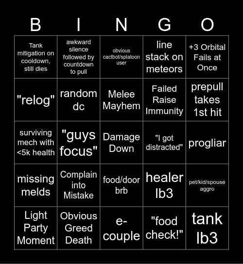 its tyranny time Bingo Card