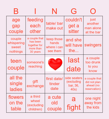VDAY BINGOOOO Bingo Card
