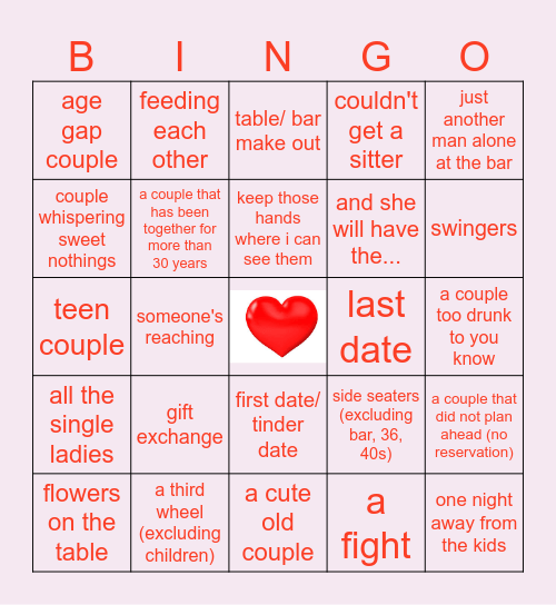 VDAY BINGOOOO Bingo Card