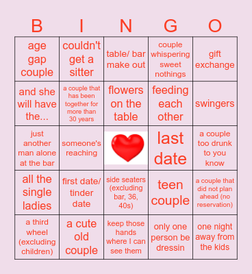 VDAY BINGOOOO Bingo Card