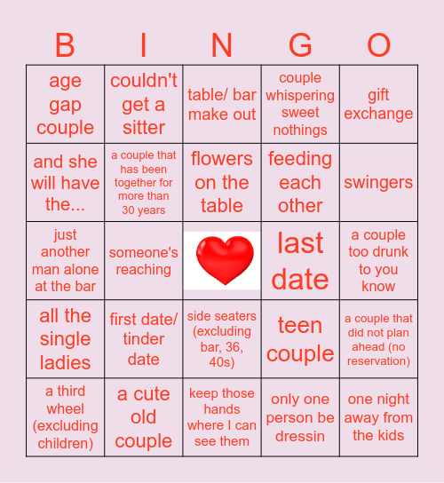 VDAY BINGOOOO Bingo Card