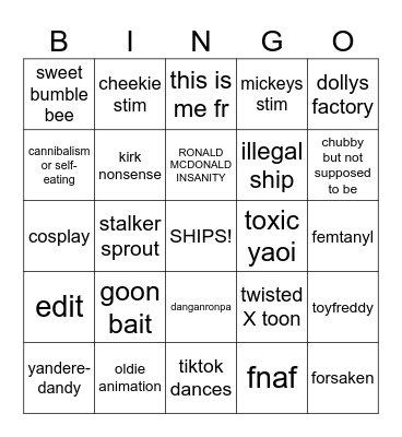 dandys vidoes Bingo Card