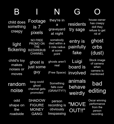 BizzareBub Bingo Card