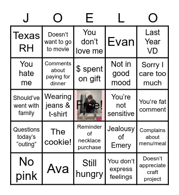 Valentine Bingo Card