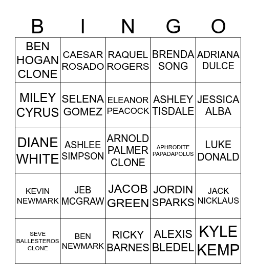 Clue Team Racing Bingo Card