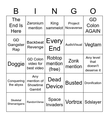 Geometrical Denominator Bingo Card