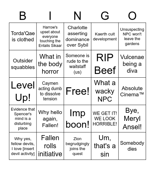 Madison's Bango #4 Bingo Card