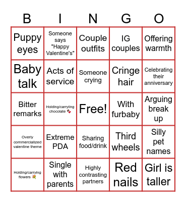 Balentayms Bingo ♡ Bingo Card