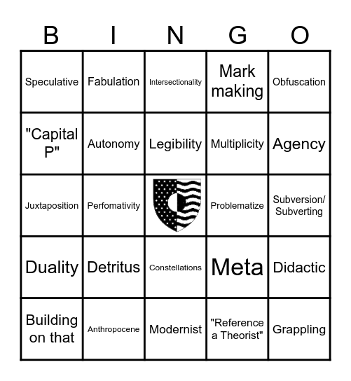 Art Speak Bingo Card