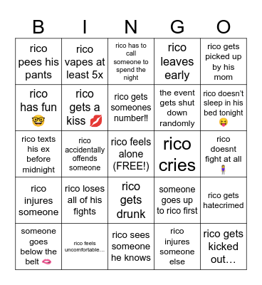 SATURDAY NIGHT WRESTLING Bingo Card