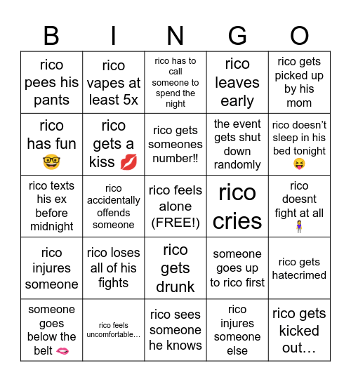 SATURDAY NIGHT WRESTLING Bingo Card