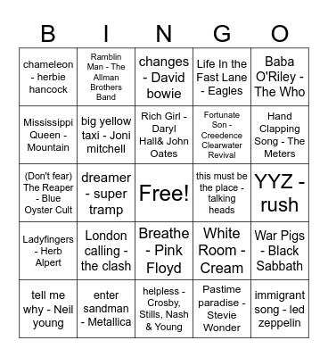 This ones for the dads Bingo Card