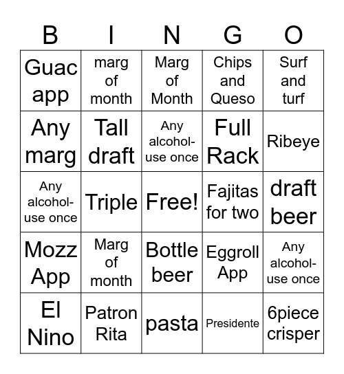 Valentine's Bingo Card