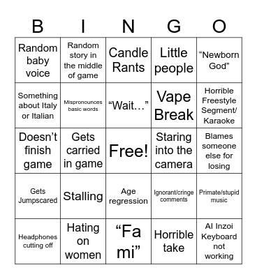 nickdom bingo Card