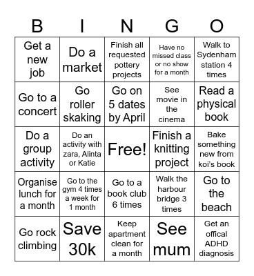 Bingo 2026 Bingo Card