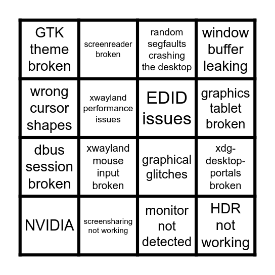 Wayland Bingo Card