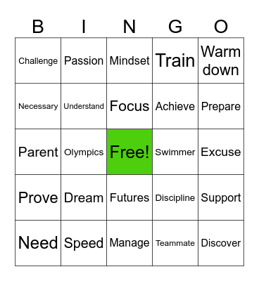 Motivational Bingo Card
