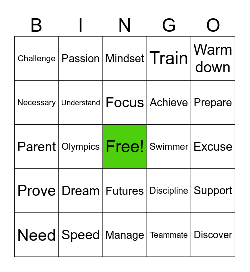 Motivational Bingo Card
