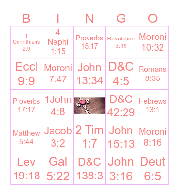 Scripture Bingo: LOVE Edition Bingo Card