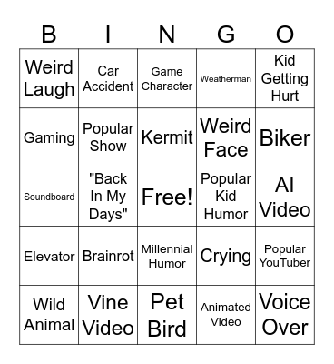 Memes Bingo Card