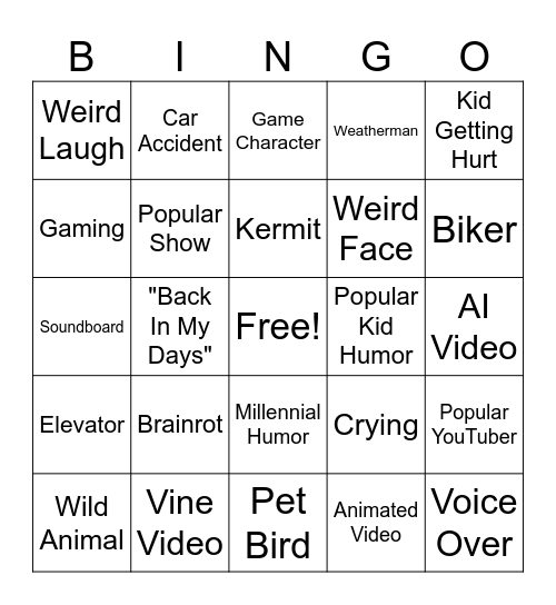 Memes Bingo Card