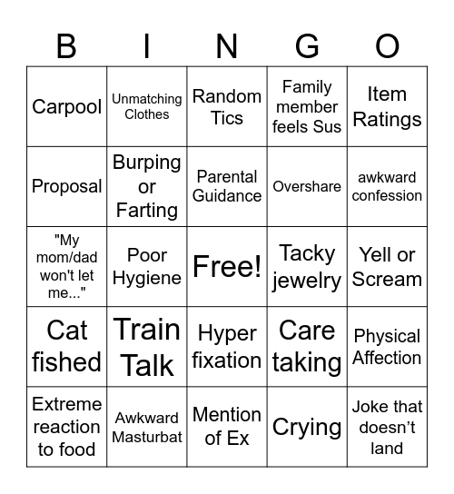 Down for Love Bingo Card