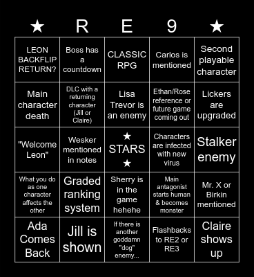 ★ Resident Evil Requiem ★ Bingo Card