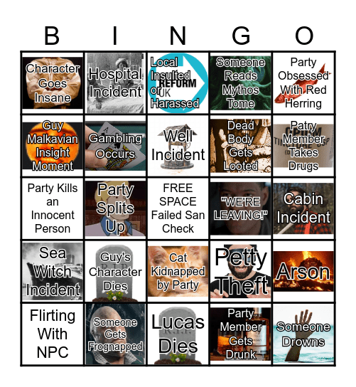 Frogman Bingo Card